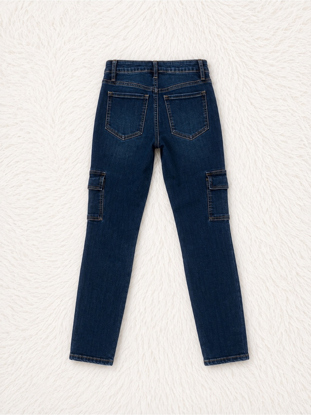 RUE21 Women’s Jeans Size 2 Dark Wash Slim Straight Cargo Pocket Denim - Picture 2 of 3